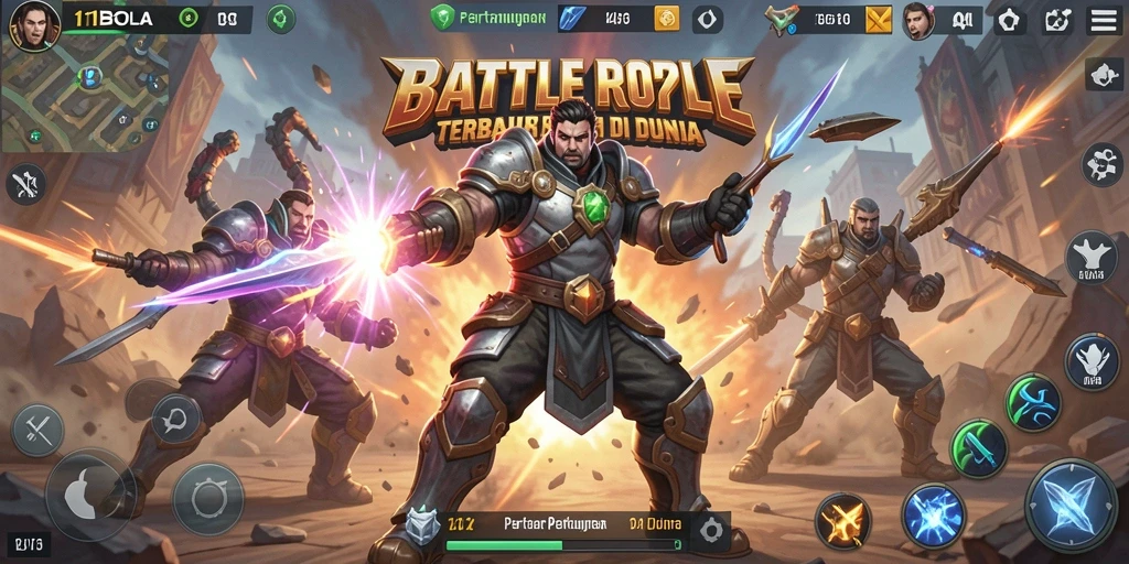 Tangkapan layar menampilkan gameplay intens Battle Royale di 11BOLA.