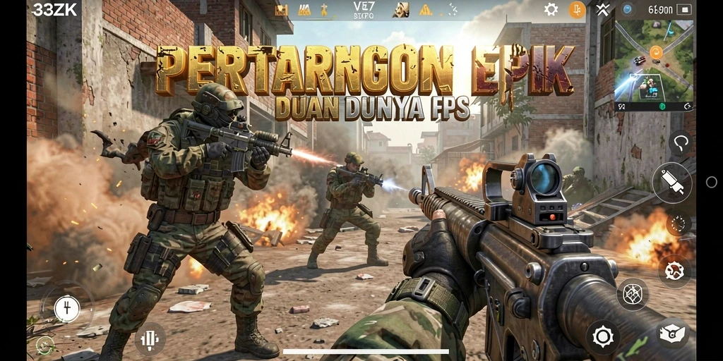 Tangkapan layar menampilkan aksi tempur intens dalam 33ZK.