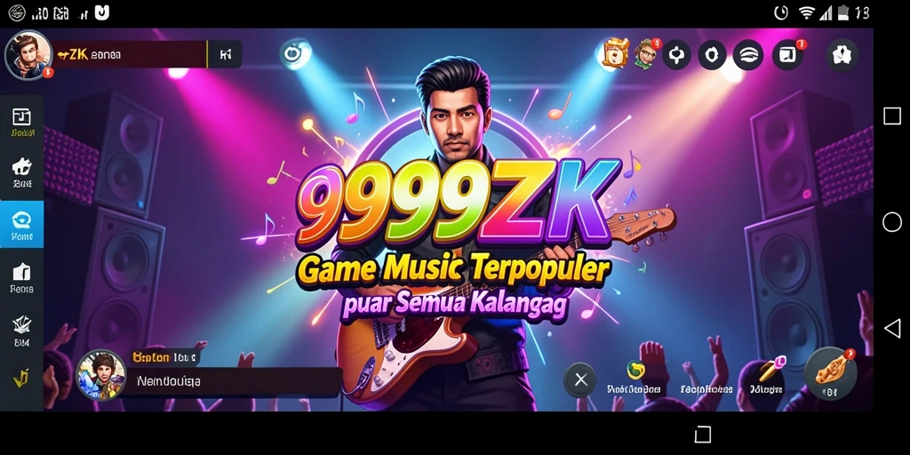 Tampilan antarmuka aplikasi 999ZK saat memutar musik.