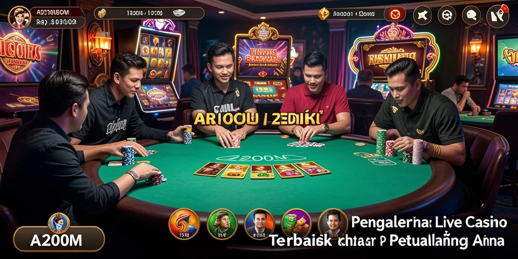 Screenshot utama A200M menampilkan gameplay Live Casino yang mendebarkan.