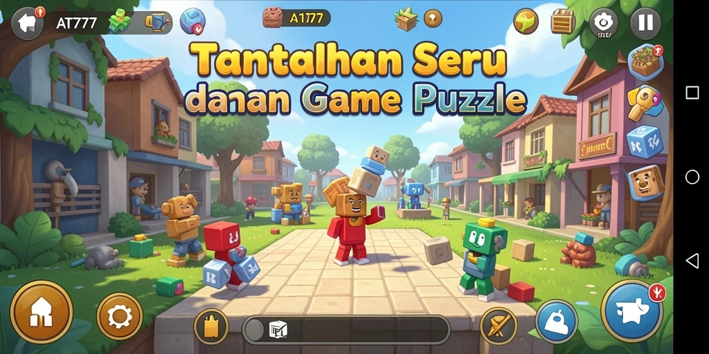 Screenshot gameplay AT777 menunjukkan tantangan seru dalam game Puzzle.