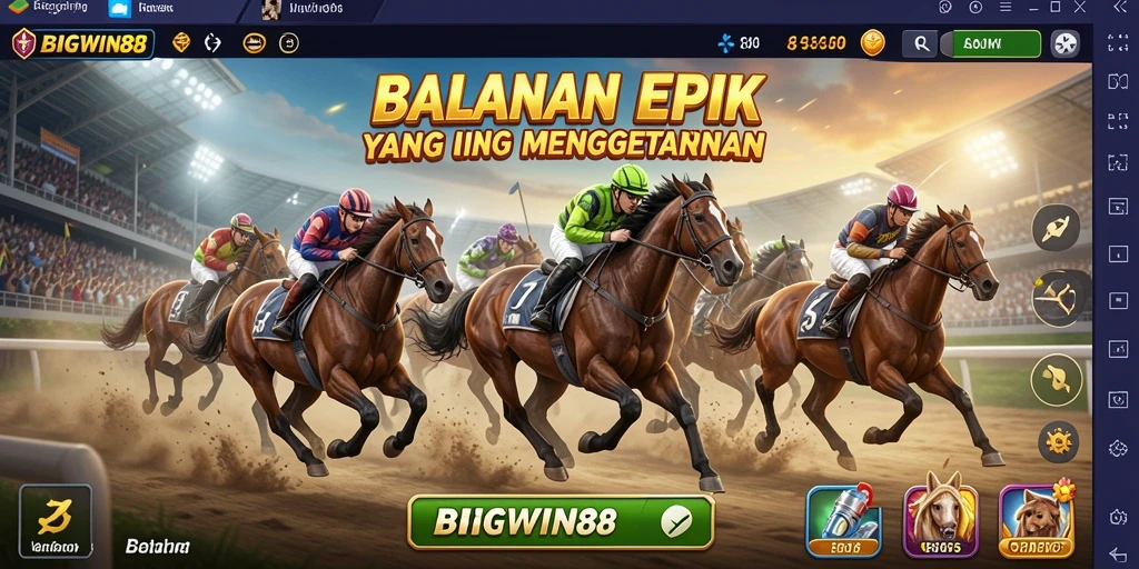 Gameplay balapan intens dan mendebarkan dalam BIGWIN88.