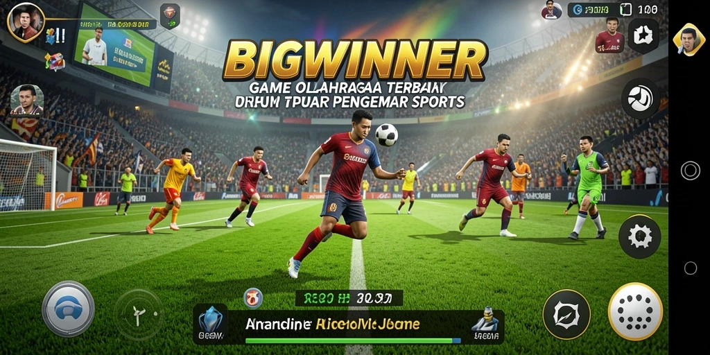 Tampilan gameplay seru di BIGWINNER dengan suasana olahraga yang mendebarkan.