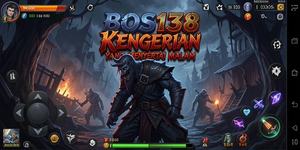 Screenshot gameplay kengerian dari BOS138 dalam suasana gelap.
