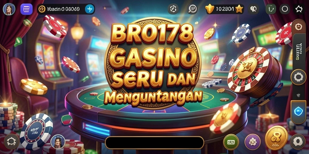Screenshot utama BRO178 menampilkan suasana permainan Kasino yang mengasyikkan.
