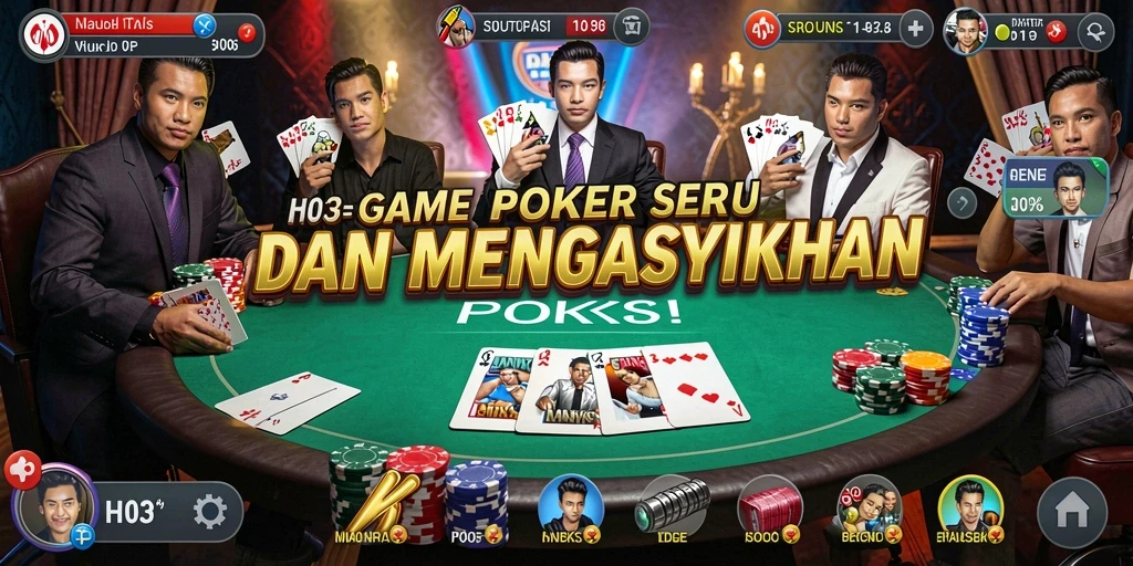 Tampilkan gameplay H03 yang mendebarkan dalam permainan Poker.