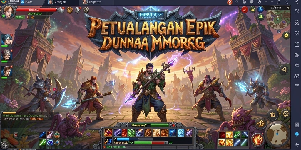 Tangkapan layar menampilkan pertempuran seru di dunia fantasi H89.