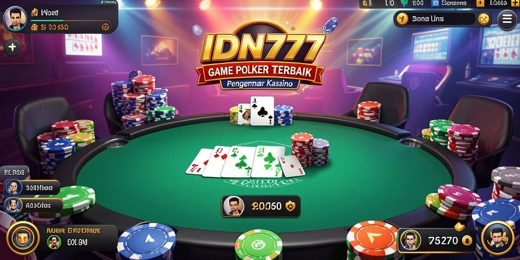 Screenshot gameplay IDN777 menampilkan suasana seru permainan Poker.