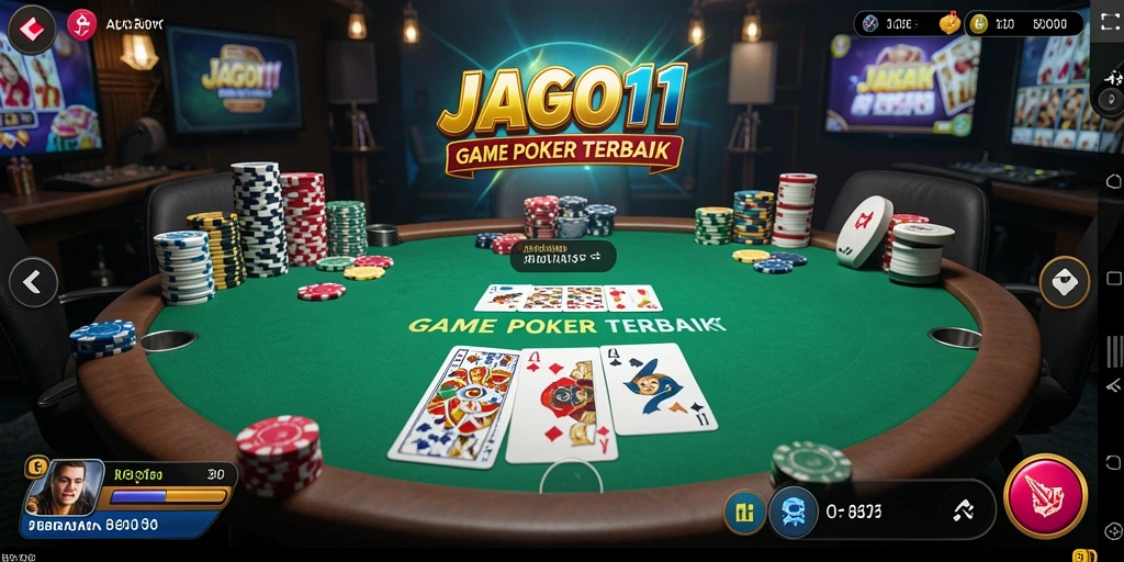 Screenshot gameplay JAGO11 yang menunjukkan suasana Poker yang menarik.