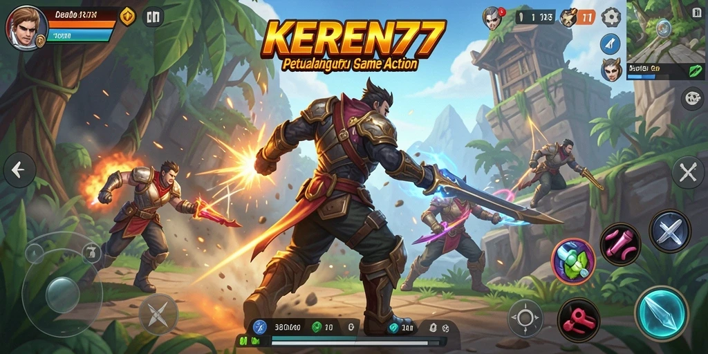 Tampilan gameplay seru di KEREN77 dengan pertarungan mendebarkan.