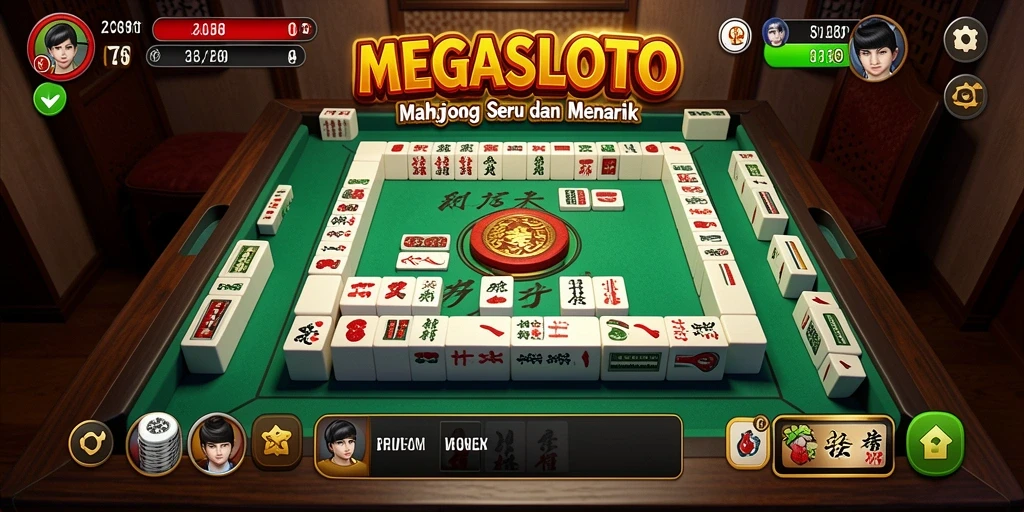 Tampilan gameplay menarik di MEGASLOTO yang menggugah selera Mahjong.