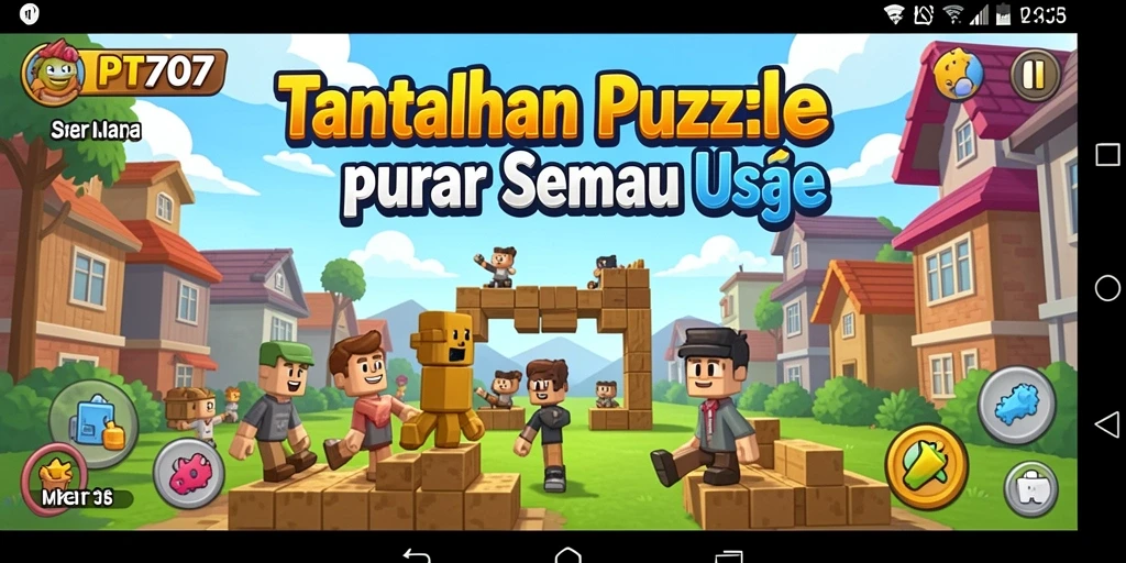 Gameplay PT707 yang menarik dengan desain puzzle berwarna-warni.
