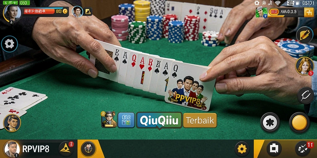 Tampilan menarik dari gameplay QiuQiu di RPVIP8.