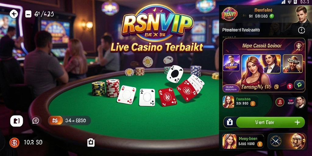 Gameplay Live Casino RSNVIP dengan dealer profesional dan suasana kasino yang nyata.