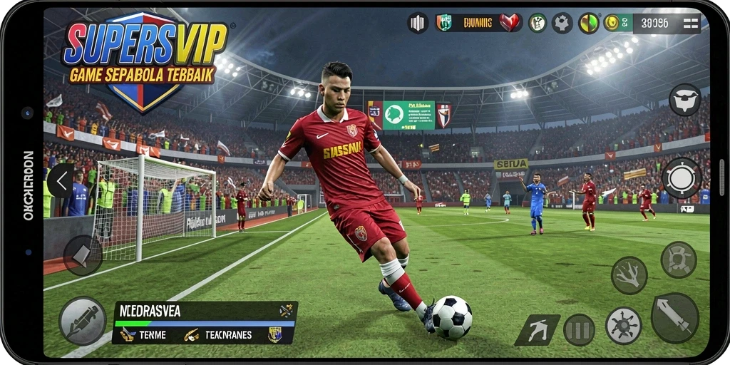 Tampilan epik gameplay sepak bola di SUPERSVIP.